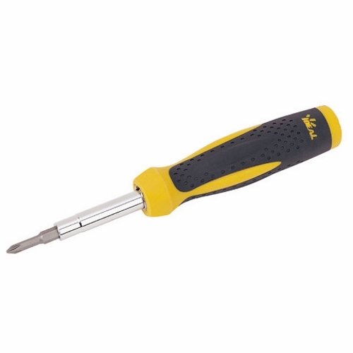 Twist-a-Nut 7-In-1 Screwdriver/Nutdriver, Textured Handle, Santoprene Handle, Heavy Duty Chrome Vanadium Steel Blade