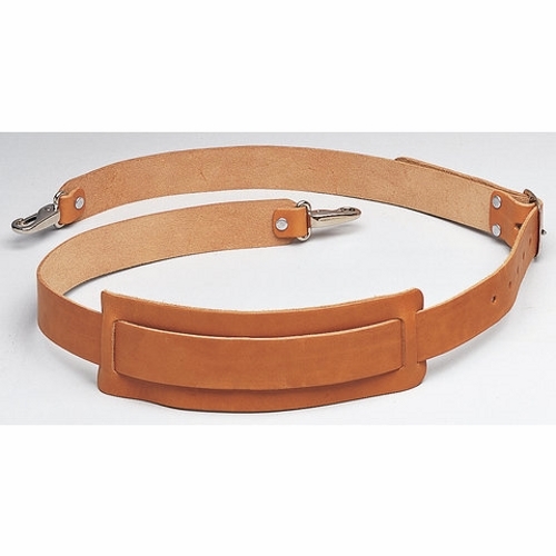 Premium Shoulder Strap, 2 IN Width, Leather, Nickel Plated Buckle Finish