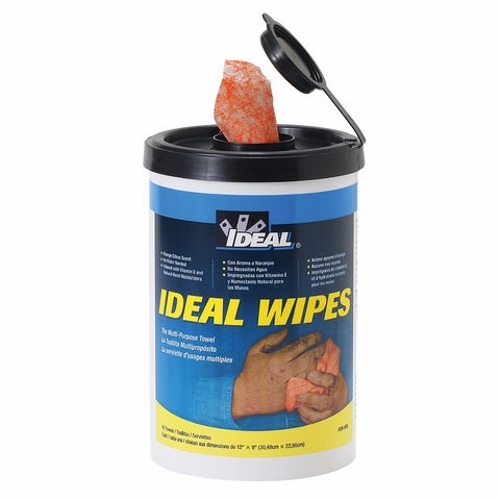 IDEAL Wipes The Multi-Purpose Towel, Light Yellow, Translucent, 12 IN Length, Package Type: Can, 9 IN Width, Orange Citrus Odor, Package: 82/Can