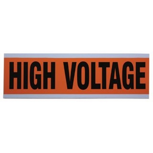 IDEAL, Marker Card, Voltage And Conduit, Large, Size: 2-1/4 IN Width, Length: 9 IN, Material: Vinyl-Impregnated Cloth, Legend: HIGH VOLTAGE, Temperature Range: -40 to 180 DEG F, Text Size: 1-3/4 IN, Adhesion: 45 OZ/IN Width Ultimate