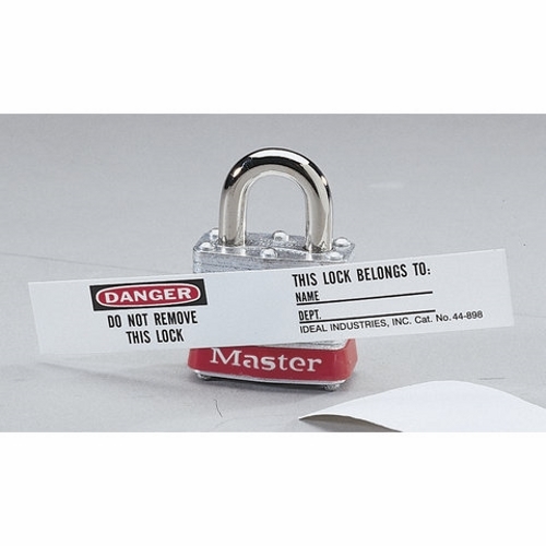 Lock Label And Overlaminate, Vinyl Label With Peel-Off Adhesive Backing, Polyester Overlaminate, Package: 8 Of Each