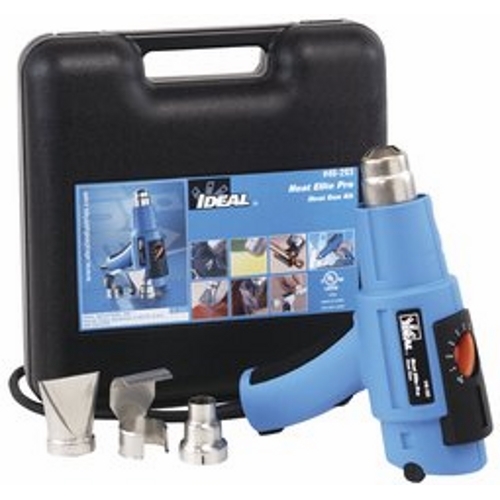 IDEAL, Heat Gun Kit, Heat Elite Pro, Temperature Rating: 100 To 550 DEG C, Includes: #46-203 Heat Gun, #46-941 Small Deflector, #46-950 Reduction Adapter And #46-954 Wide-Slot Adapter