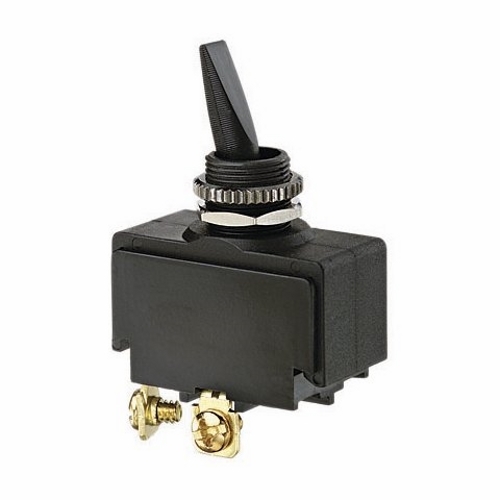 IDEAL, Toggle Switch, On-Off, Voltage Rating: 125, 250 VAC, Number Of Poles: 1, Amperage Rating: 20, 10 AMP, Action: SPST, Connection: Screw, 2 Terminals, Actuator: Toggle, Size: 1.370 IN Length X 0.760 IN Width X 0.940 IN Height, Mounting: 1/2 IN Hole Diameter, Material: Plastic