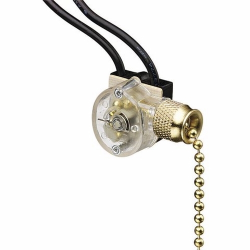 IDEAL, Switch, Pull, On-Off, Voltage Rating: 125 VAC, 250 Vac, 125 VL, Amperage Rating: 6, 3, 3 AMP, Number Of Poles: 1, Actuator: Pull Chain, Connection: Wire Leads, 2 Pos -2 Wire Circuit, Size: 0.920 L x 0.880 W x 0.670 H IN, Mounting: 13/32 IN Diameter Mounting Hole, Color: Nickel, Wire Size: 18 AWG Wire Lead, 6 IN Stripped Wire, Action: SPST