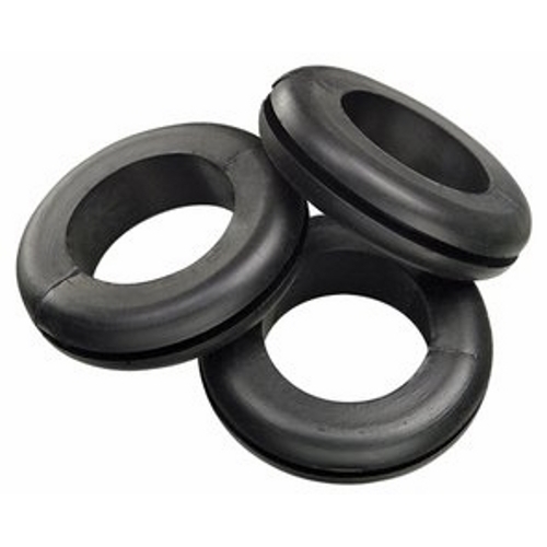 IDEAL, Grommet, Buchanan, Color: Black, Size: 55/64 IN Outer Diameter, 1/2 IN Inner Diameter, 0.25 IN Thickness, Material: PVC, Material Type: Flexible, Durometer: 60, Dimension B: 0.690 IN, Dimension E: 1/16 IN, Hole Diameter: 1/2 IN