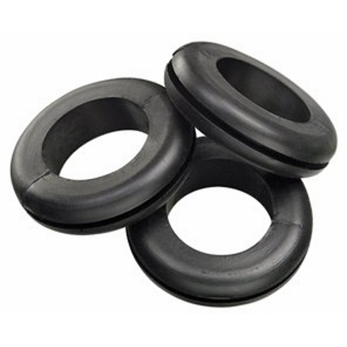 IDEAL, Grommet, Buchanan, Color: Black, Size: 15/64 IN Outer Diameter, 3/4 IN Inner Diameter, 0.31 IN Thickness, Material: PVC, Material Type: Flexible, Durometer: 60, Dimension B: 1 IN, Dimension E: 1/16 IN, Hole Diameter: 3/4 IN