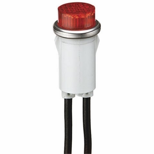 IDEAL, Indicator Light, Raised, Wattage: 1.2 WTT, Voltage Rating: 28 V, Amperage Rating: 04 AMP, Color: Amber Lens, Average Life: 25000 HR, Mounting: 1/2 IN Diameter, Operating Temperature: Nylon Body: 140 DEG C, Polycarbonate Lens: 135 DEG C, Bezel: 0.100 IN Height, Flammability Rating: 94V-2, Material: Nylon Body With Raised Transparent Polycarbonate Lens And Stainless Steel Bezel, Lamp Type: Incandescent, Termination Style: 6 IN Wire Leads, Lamp Height: 0.200 IN
