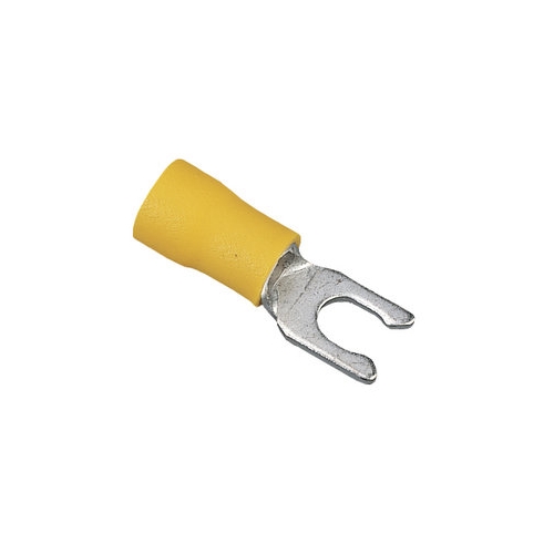 IDEAL, Spade Terminal, Vinyl Snap Spade, Cable Size: 12 - 10 AWG, Stud Size: 8 IN, Insulation: Vinyl Insulated, Material: Tin Plated Brass
