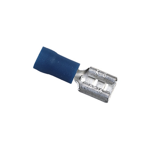 IDEAL, Disconnect Terminal, Vinyl Insulated, Wire Size: 16 - 14 AWG, Voltage Rating: 300 V, Material: Brass, Insulation: 0.185 IN Diameter, Connection: Female, Tab Size: 0.110 IN X 020 IN, Temperature Rating: 75 DEG C