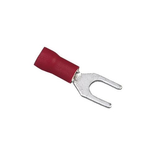 IDEAL, Spade Terminal, Bare Spade, Cable Size: 22 - 18 AWG, Stud Size: 6 IN, Insulation: Vinyl Insulated, Material: Tin Plated Brass