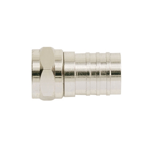 IDEAL, Coaxial Connector, F-Type, Connection: Crimp-On, Material: Brass, Coaxial Cable Type: RG-6