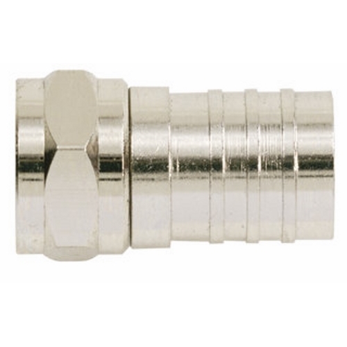 IDEAL, Coaxial Connector, F-Type, Connection: Quad Shield, Material: Brass, Coaxial Cable Type: RG-6 Quad Shield