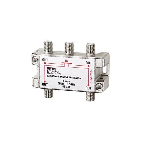 IDEAL, Splitter, Frequency Range: 2 GHZ, Connector: F Female, Includes: Two Mounting Screws (Phillips/slotted head)