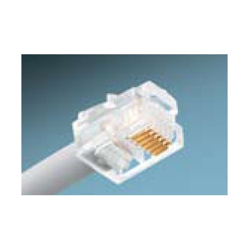 IDEAL, Modular Plug, Round Solid, RJ-11, Contact: 6, Color: Clear, Position: 6