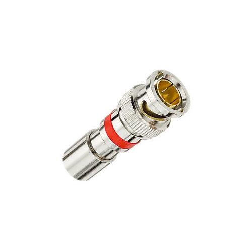 IDEAL, Compression Connector, BNC, Conductor Range: 029 - 042 IN, 20 - 18 AWG Solid Center Conductor, Material: Brass, Finish: Nickel-Plated, Nominal Impedance: 75 OHM, Dielectric Diameter: 0.140 - 0.150 IN, Coaxial Cable Type: RG-59, Overall Jacket...