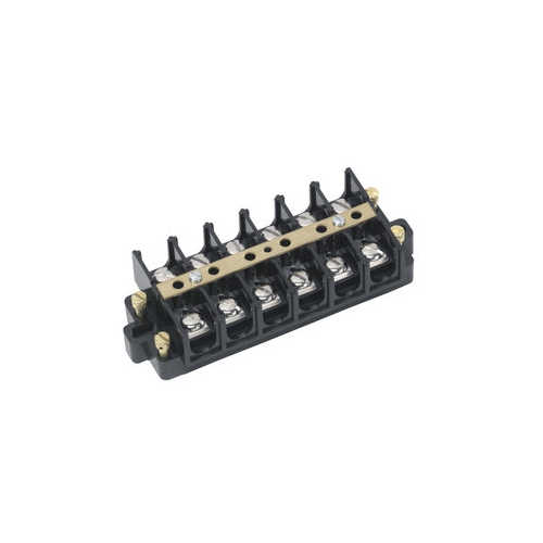 IDEAL, Terminal Strip, Wire Size: 22 - 6 AWG, Spacing: 0.625 IN, Amperage Rating: 60 AMP, Voltage Rating: 600 V, Material: Nickle-Plated Brass, Number Of Circuits: 12, Torque Rating: 20 IN-LB, Terminal Screw Size: 12
