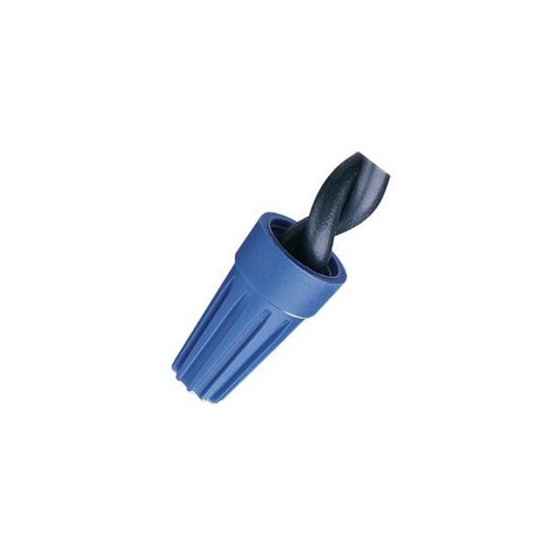 Buchanan, Wire Connector, WireTwist, Conductor Range: 22 - 14 AWG, 2/18 AWG Min, 3/16 AWG MAX, Number Of Conductors: 1 to 5, Material: Flame-retardant Polypropelene, Color: Blue, Voltage Rating: 300 V, Environmental Conditions: Tough, UL 94V-2 Flame-Retardant Shell Rated At 105 DEG C (221 F), Model Number: WT2