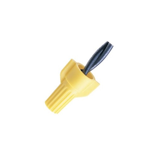 Buchanan, Wire Connector, WingTwist, Conductor Range: 18 - 10 AWG, 2/18 AWG Min, 3/12 AWG MAX, Number Of Conductors: 1 to 6, Material: Flame-retardant Polypropelene, Color: Yellow, Voltage Rating: 600 V, Environmental Conditions: Tough, UL 94V-2 Flame-Retardant Shell Rated At 105 DEG C (221 F), Model Number: WT51