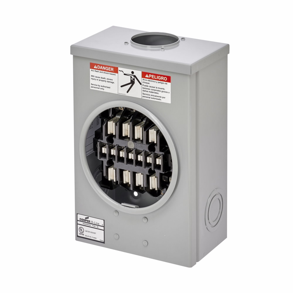 Product image for B-Line 051HS-15 CT meter socket, CT rated, 15 jaws, ANSI 61 gray finish, Surface mount