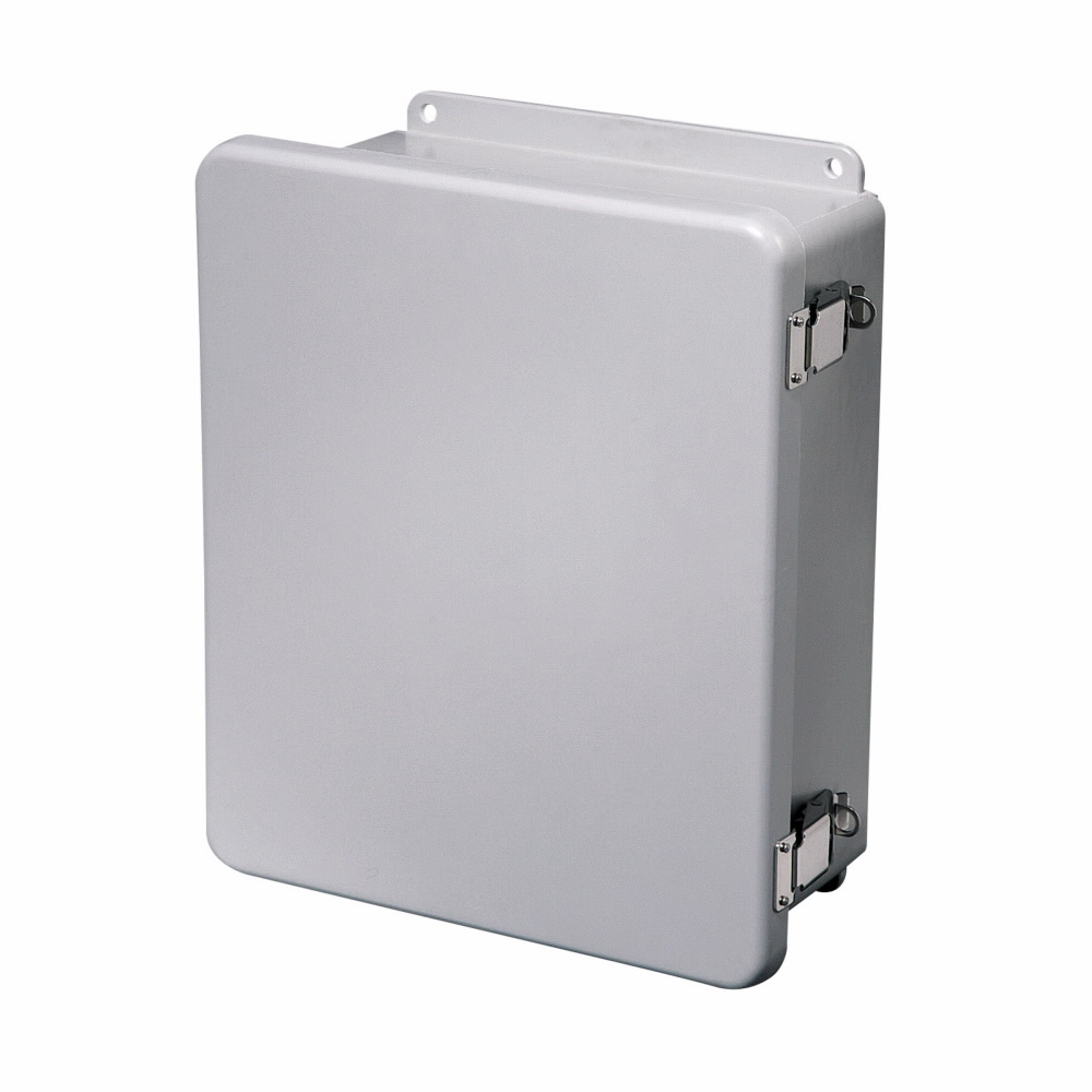 Product image for B-Line 12105-4XFCHQRC JIC Panel Enclosure, 13.56" x 9.41" x 4.25" NEMA 4X, Hinged cover, 4XFCHQRC enclosure, Wall mount, Medium single door, External mounting feet, Fiberglass, Seam