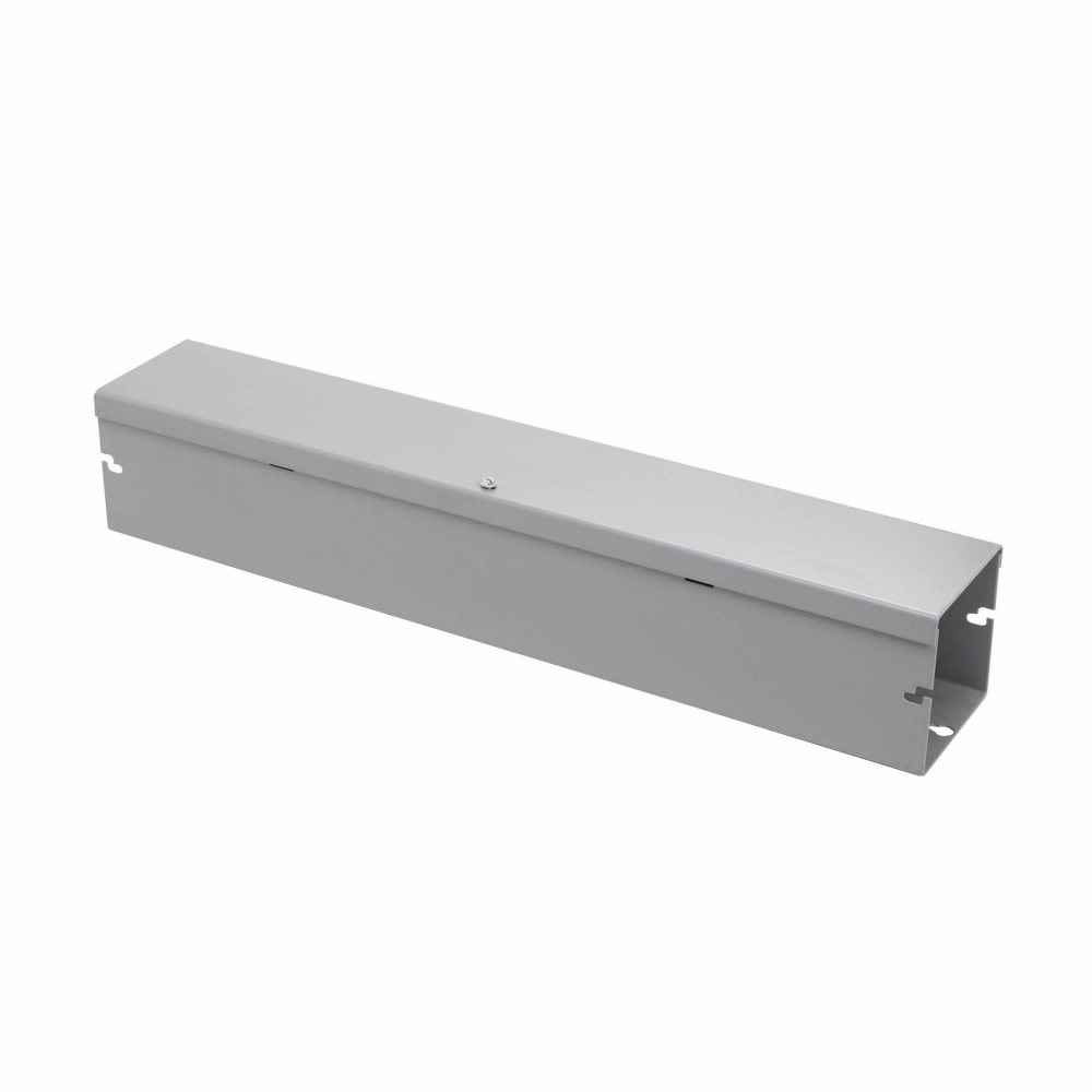 Product image for B-Line 8848-HSNK 8" x 8" x 48" HSNK wireway, Thru holes, No knockouts, Hinged cover, NEMA 1, Steel, Hinged, ANSI 61 gray, 14 gauge
