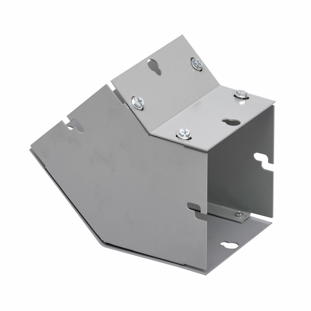 Product image for B-Line 4445-HSLCOMBO Wireway Elbow Fitting, Lay-in, 90? elbow, combo opening, NEMA 1 rated, Steel, ANSI 61 gray painted