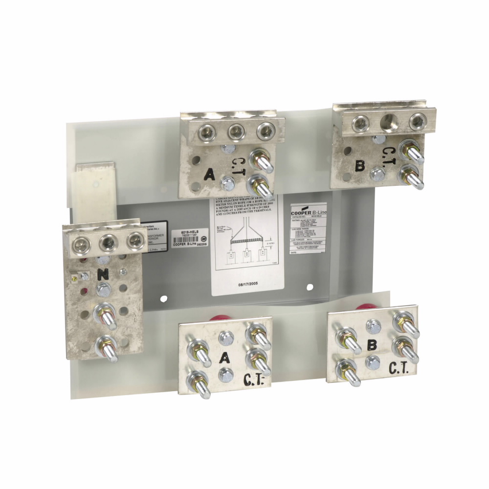 Product image for B-Line 6019-HELS current transformer metering, 800 A, 54 kAIC, #4 - 600 MCM, 3 wires, For use with CT rated enclosures