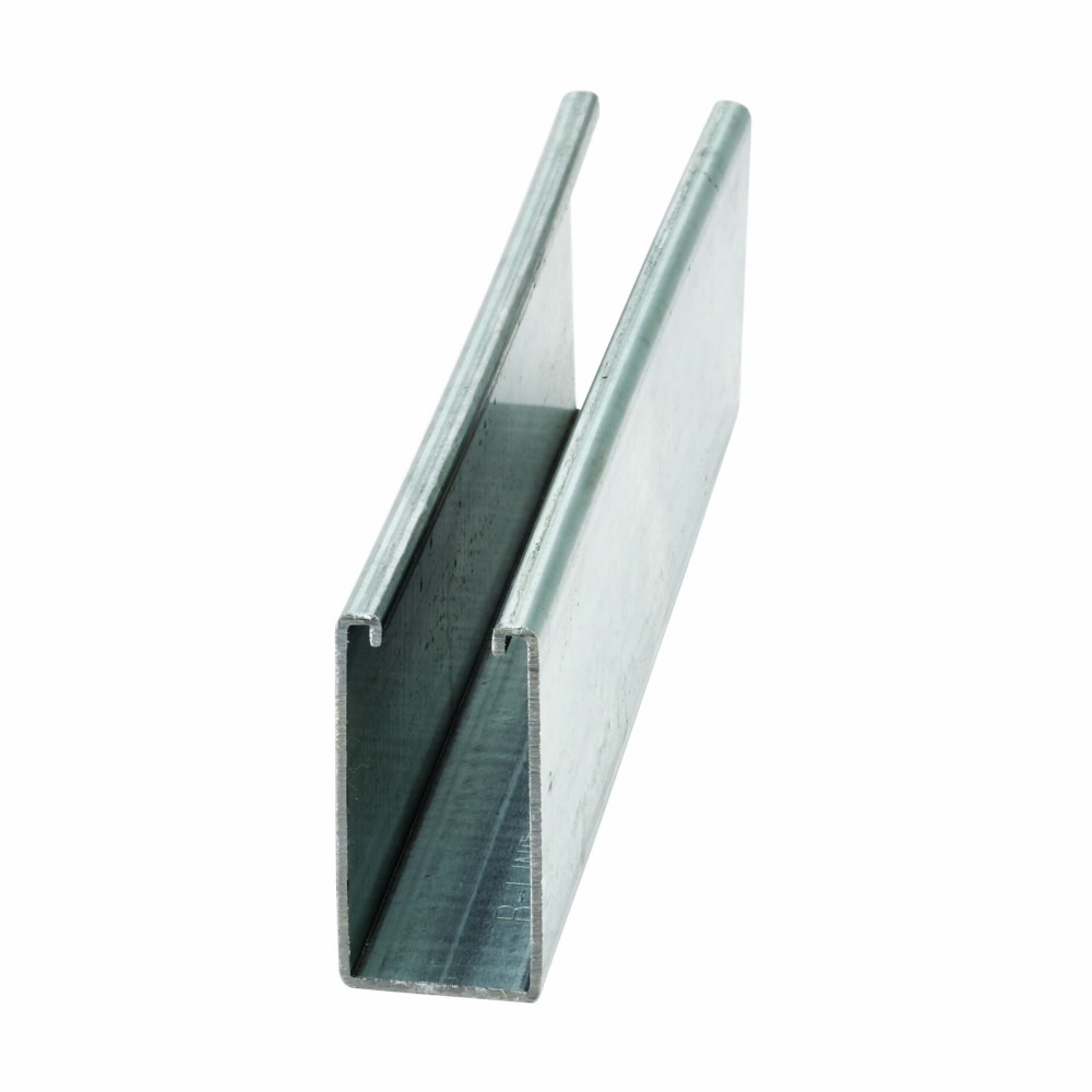 Product image for B-Line B11-120HDG 1-5/8"W x 3-1/4"H Channel, Solid (No Hole Pattern), 12ga, 10ft Length, Hot Dip Galvanized