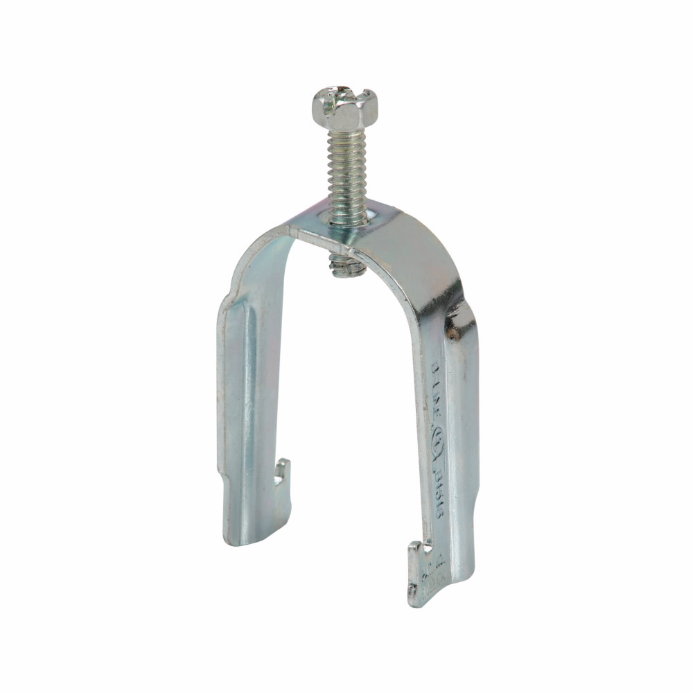 Product image for B-Line B1508 1/2" EMT Conduit/Cable Clamp, no Saddle, 1-Piece Design, Pre-Galvanized
