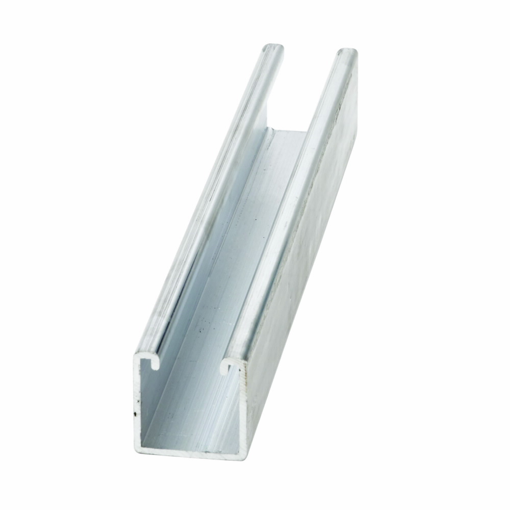 Product image for B-Line B22-120AL 1-5/8"W x 1-5/8"H Channel, Solid (No Hole Pattern), 12ga, 10ft Length, Aluminum