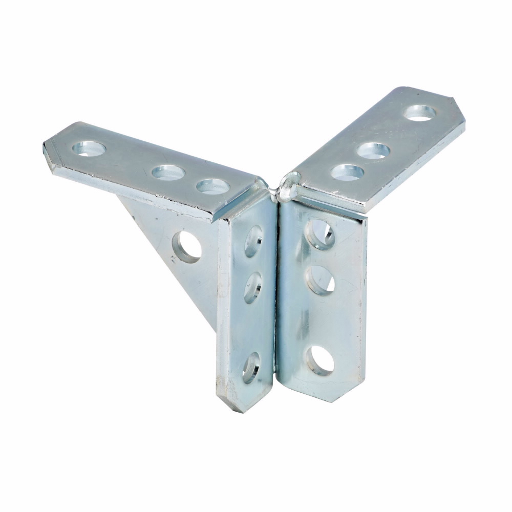 Product image for B-Line B276ZN 8-Hole Zinc Plated Double Corner Gussetted Connection