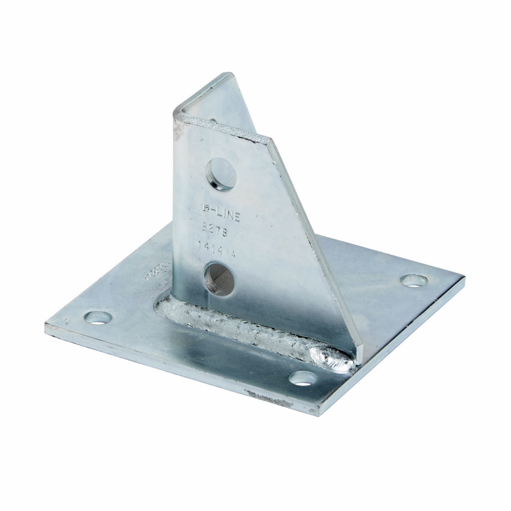 Product image for B-Line B278ZN 5 x 5 x 3-1/2 Inch Zinc Plated Channel Post Base