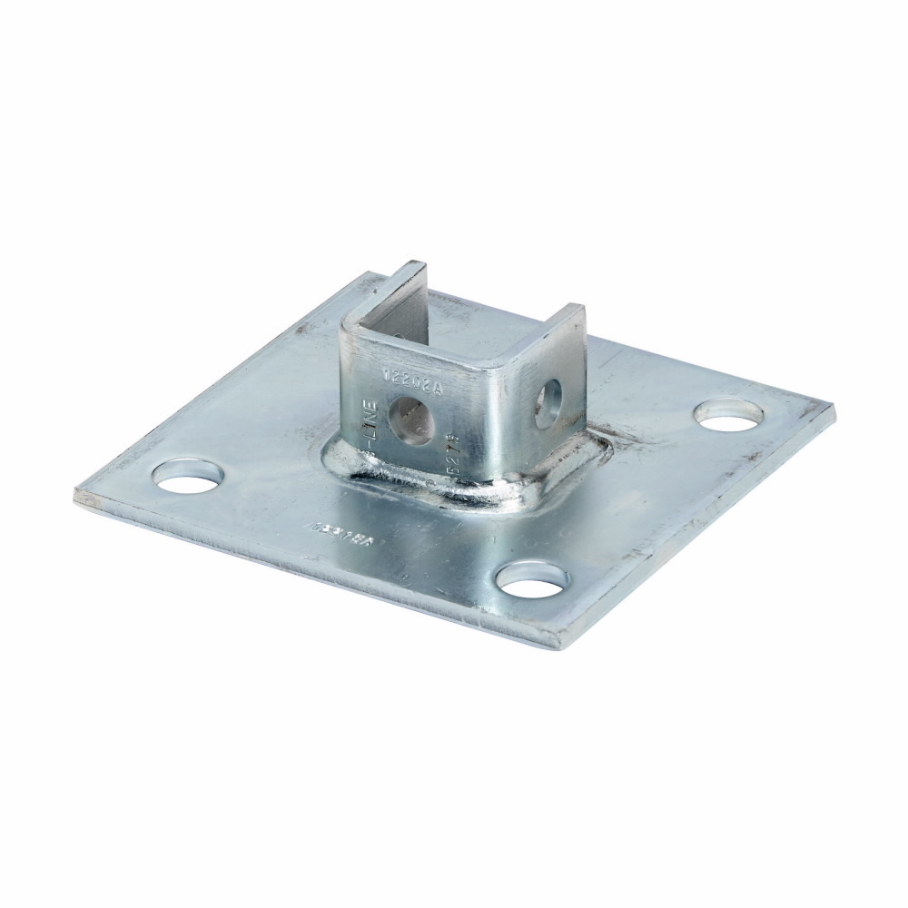 Product image for B-Line B279SQZN 6 x 6 x 1-5/8 Inch Zinc Plated Channel Post Base