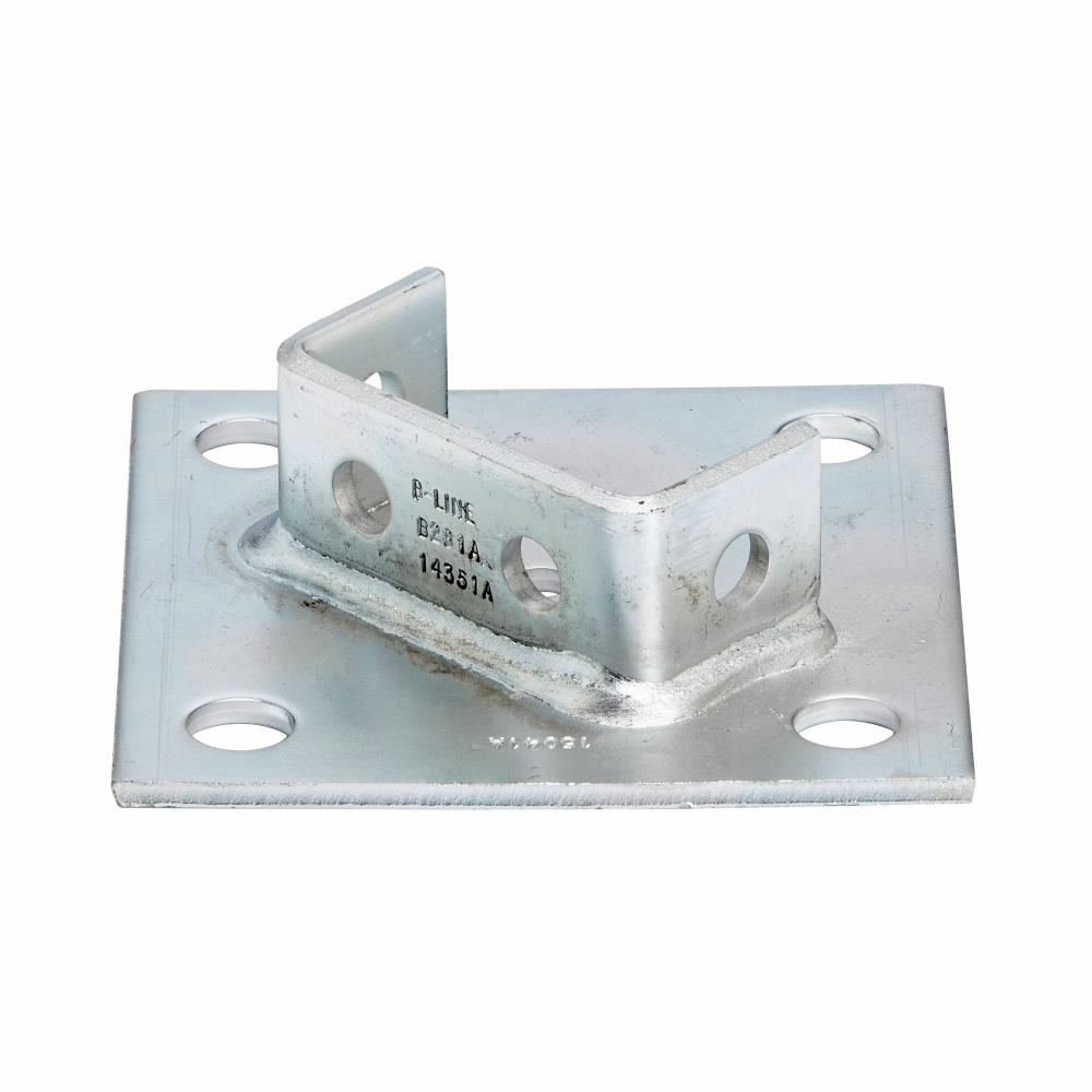 Product image for B-Line B281AZN 6 x 6 x 1-5/8 Inch Zinc Plated Channel Post Base