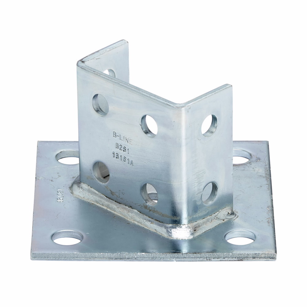 Product image for B-Line B281HDG 6 x 6 x 3-1/2 Inch Hot Dip Galvanized Channel Post Base