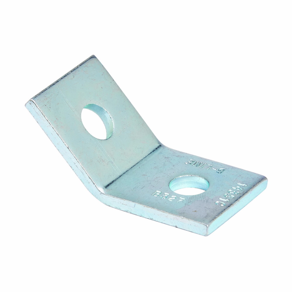 Product image for B-Line B327ZN 2-Hole 45 Degree Zinc Plated Open Short Angle