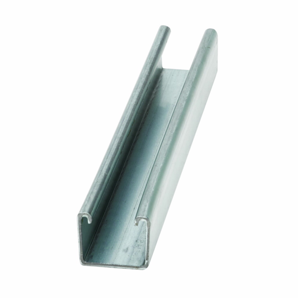 Product image for B-Line B32-120GLV 1-5/8"W x 1-3/8"H Channel, Solid (No Hole Pattern), 12ga, 10ft Length, Pre-Galvanized