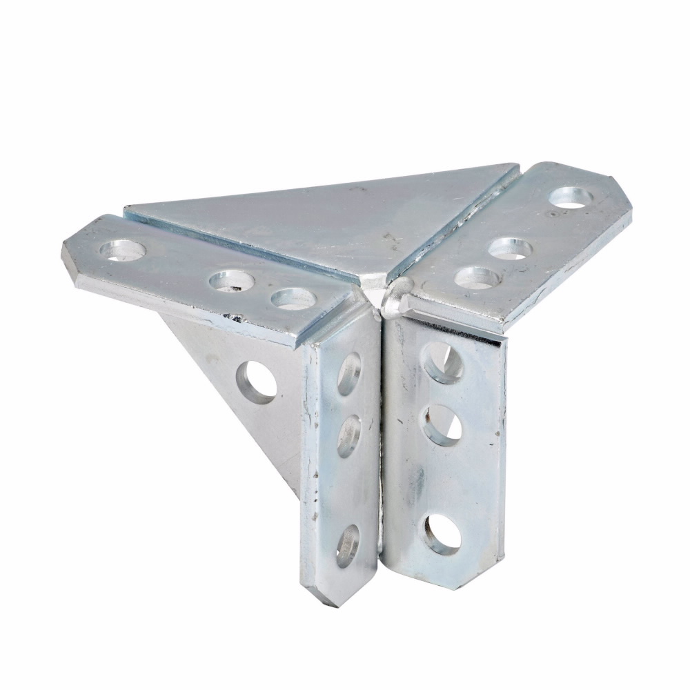 Product image for B-Line B362ZN 8-Hole Zinc Plated Double Corner Gussetted Connection