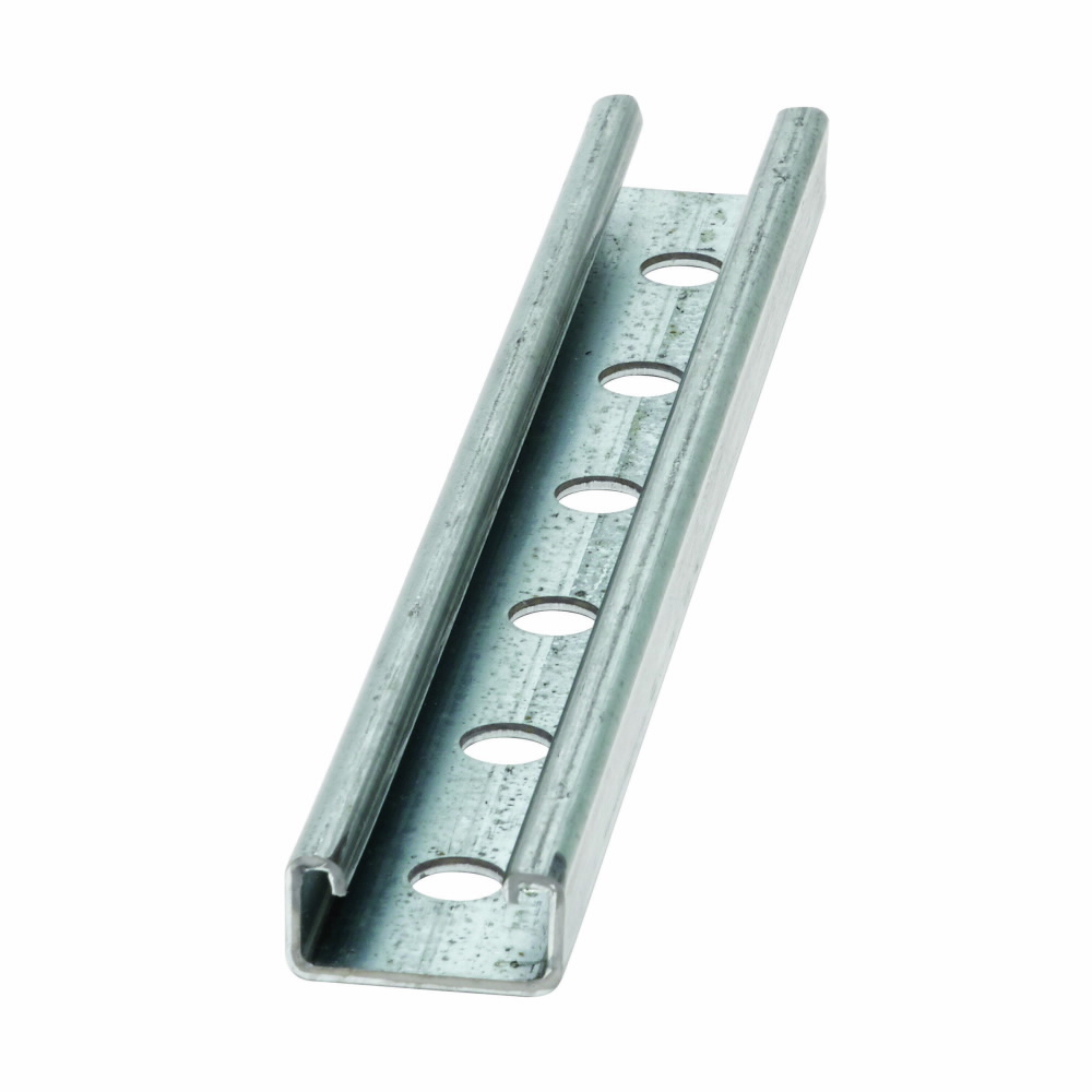 Product image for B-Line B52H17/8-120GLV 1-5/8"W x 13/16"H Channel, 9/16" Dia. on 1-7/8" Centers, 12ga, 10ft Length, Pre-Galvanized
