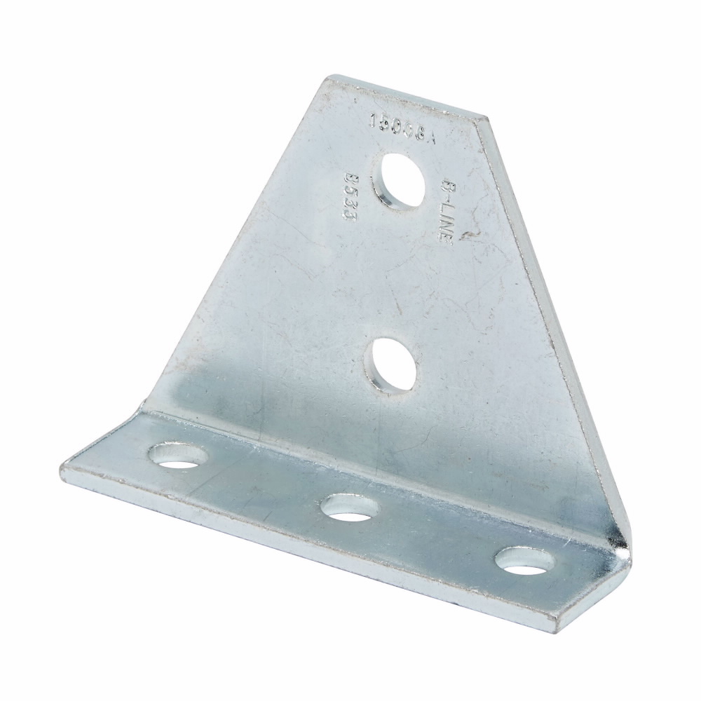 Product image for B-Line B533ZN 5-Hole Zinc Plated Gussetted Shelf Angle