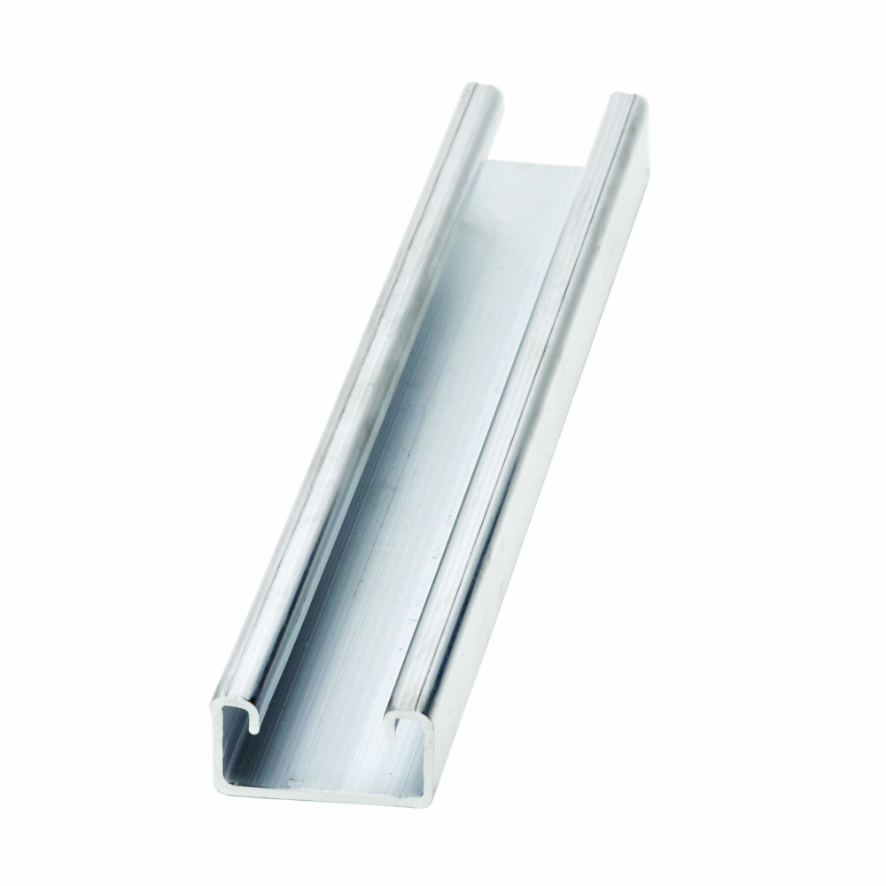 Product image for B-Line B54-120AL 1-5/8"W x 13/16"H Channel, Solid (No Hole Pattern), 14ga, 10ft Length, Aluminum