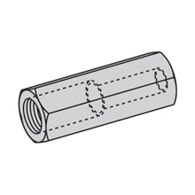 Product image for B-Line B656-3/8x1/4ZN Steel Reducing Rod Coupling, 3/8"-16 & 1/4"-20 Threaded Rod, 1" Length, 300lb Design Load