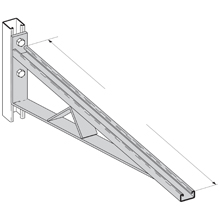 Product image for B-Line B494-48ZN 48 Inch Zinc Plated Braced Single Bracket