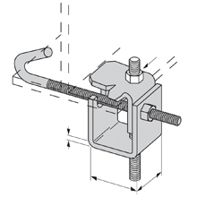 Product image for B-LINE B750-J12ZN BM CLAMP, 11"-15"