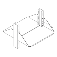 Product image for B-Line SB596S23103AAL Open Frame Racks, Aluminum, Heavy duty, Solid Shelf, 200Lb Load Capacity, #12-24 Mounting Hardware