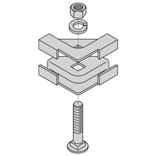 Product image for B-Line SB165YZ 1-1/2 Inch Yellow Zinc Structural Steel 90 Degrees Cable Runway Junction Splice Clamp