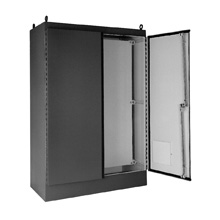 Product image for B-Line 604818-12FSD Ground Mounted Panel Enclosure, 60" x 48" x 18" NEMA 12, Hinged cover, 12FSD enclosure, Ground mount, Large double door, No mounting provisions, Carbon steel, Oi