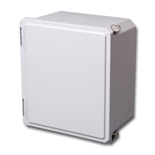Product image for B-Line 664-SDFQR JIC Panel Enclosure, 6" x 6" x 4" NEMA 4X, Hinged cover, SDFQR enclosure, Wall mount, Medium single door, Optional external mounting feet, Fiberglass, Seam