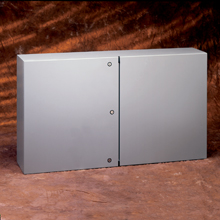 Product image for B-Line 30488-TD Wall Mounted Panel Enclosure, 30" x 48" x 8" NEMA 12, Hinged Cover, TD Enclosure, Wall Mount, Medium Single Door, Thru Holes, Optional External Mounting Feet, Carbon
