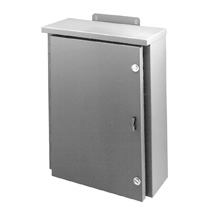 Product image for B-Line 603612-RHC Type 3/3R Panel Enclosure, 60" x 36" x 12" NEMA 3R, Hinged cover, RHC enclosure, Wall mount, Large single door, External mounting feet, Carbon steel